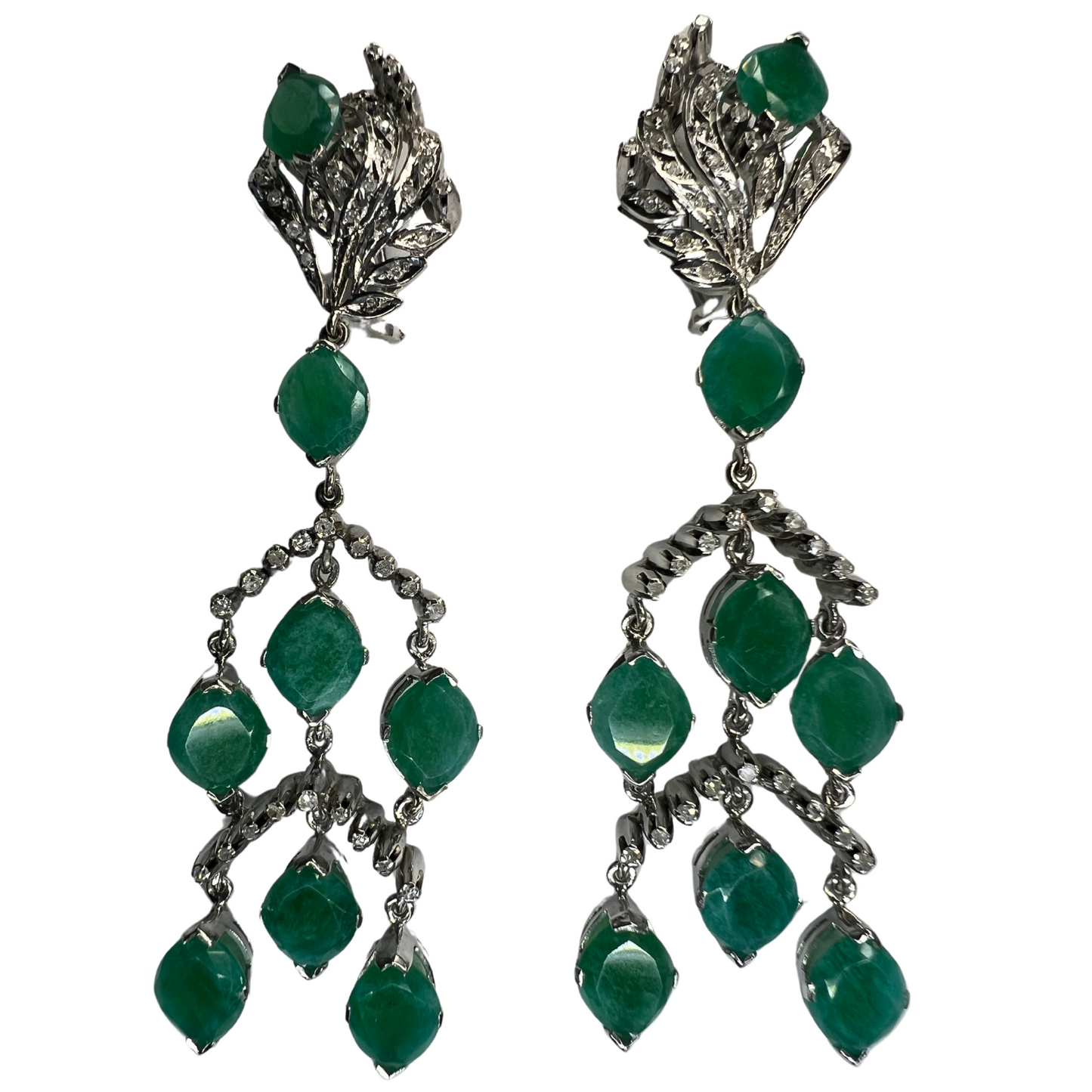 Aretes Plata Paladio Cuarcitas con Diamantes Naturales 0.86ct Certificado GIA