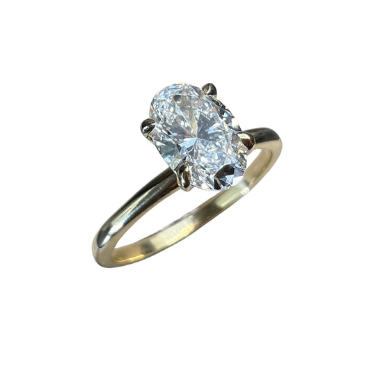 Anillo de Compromiso Oro Amarillo 14k con Diamante de Laboratorio Certificado IGI 1.08ct