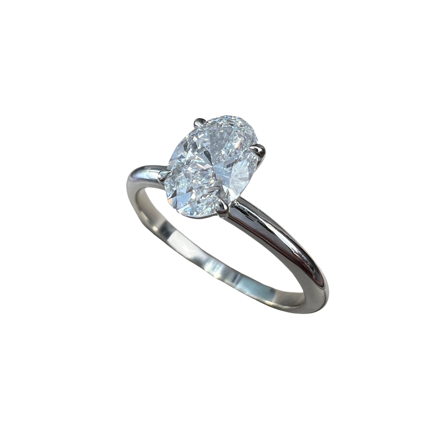 Anillo de Compromiso Oro Blanco 14k con Diamante de Laboratorio Ceritificado IGI 1.00ct