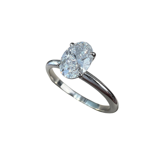 Anillo de Compromiso Oro Blanco 14k con Diamante de Laboratorio Ceritificado IGI 1.00ct