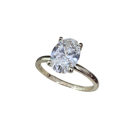 Anillo de Compromiso Oro Amarillo 14k con Diamante de Laboratorio Oval 1.50ct Certificado IGI