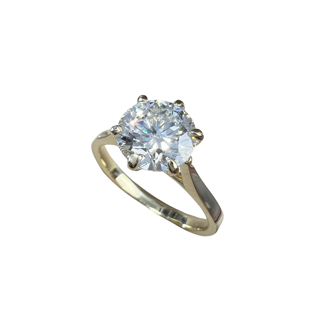 Anillo de Compromiso Oro Amarillo 14k Diamante de Laboratorio Brillante 2.00ct Certificado IGI