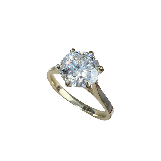 Anillo de Compromiso Oro Amarillo 14k Diamante de Laboratorio Brillante 2.00ct Certificado IGI