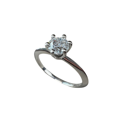 Anillo de Compromiso Oro Blanco de 14k con Diamante Natural Brillante 0.50ct Certificado GIA