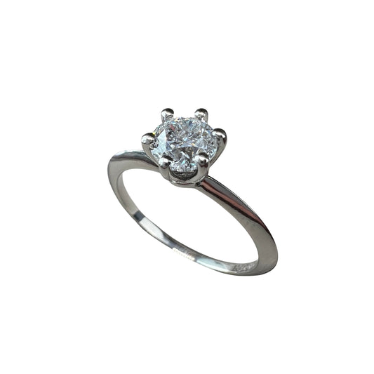 Anillo de Compromiso Oro Blanco de 14k con Diamante Natural Brillante 0.50ct Certificado GIA