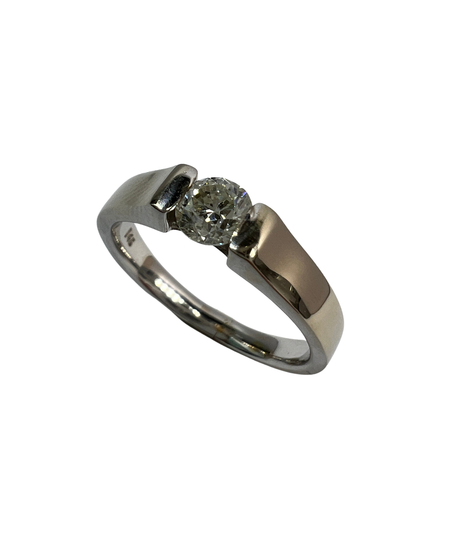 Anillo de Compromiso Oro Blanco con Diamante Natural 0.35ct