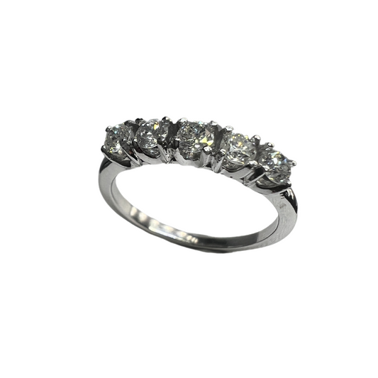 Anillo Churumbela Oro Blanco con Diamantes Naturales 0.45ct