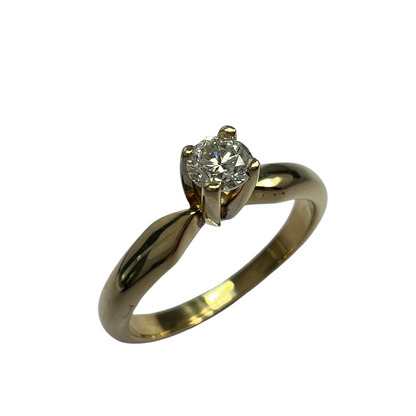 Anillo de Compromiso Oro Amarillo con Diamante Natural 0.25ct