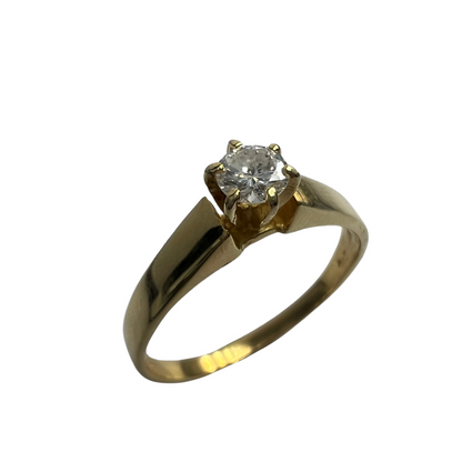 Anillo de Compromiso Oro Amarillo con Diamante Natural 0.20ct