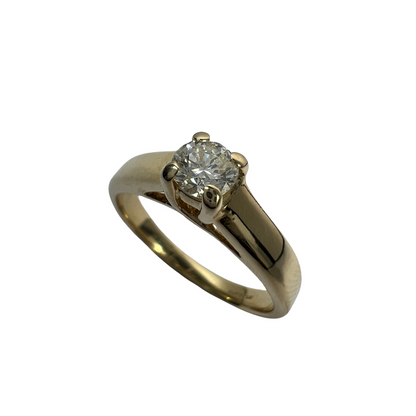 Anillo de Compromiso Oro Amarillo con Diamante Natural 0.35ct