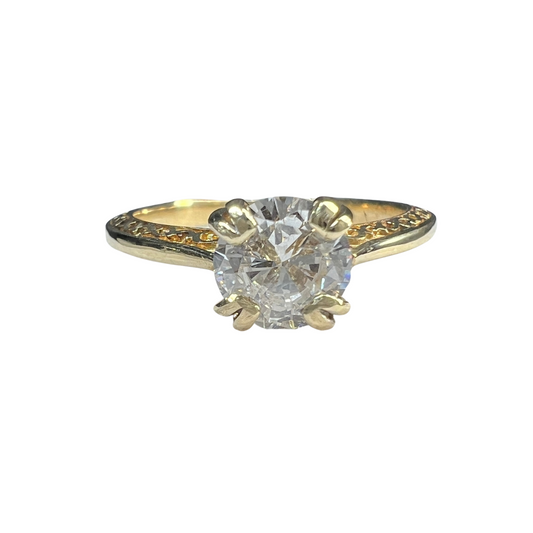 Anillo de Compromiso Oro Amarillo con Diamante Natural 0.85ct