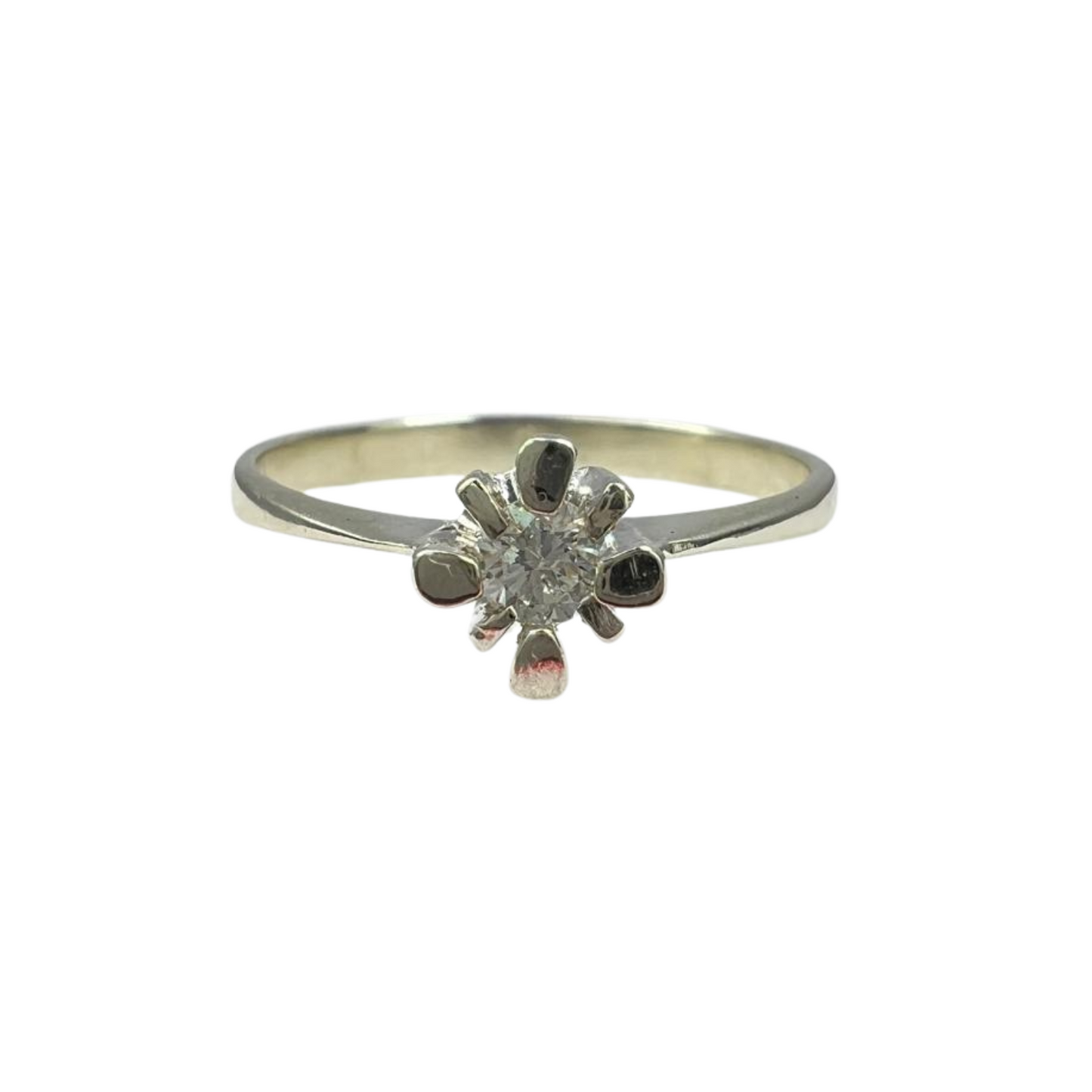 Anillo de Compromiso Oro Blanco con Diamante Natural 0.10ct