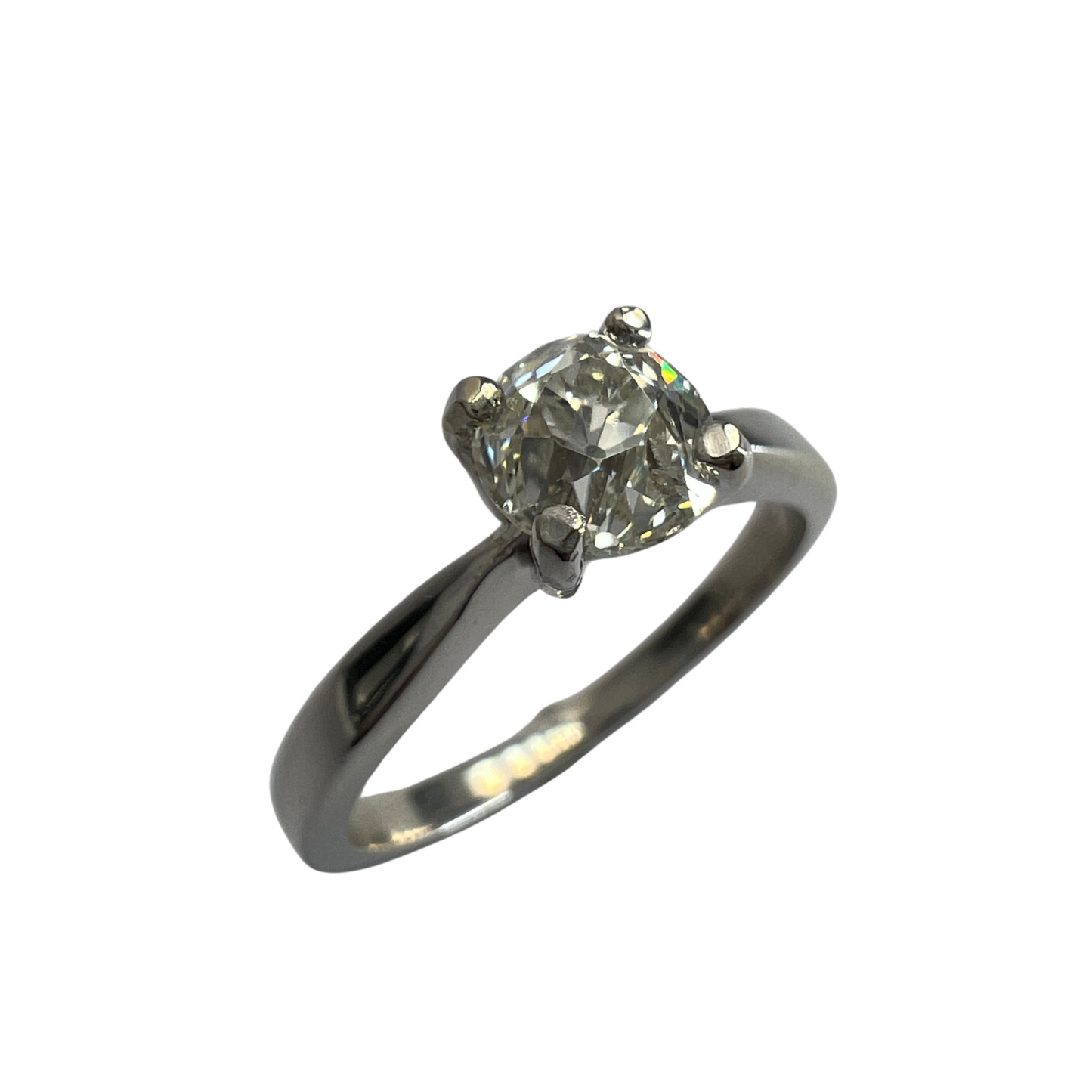 Anillo de Compromiso Oro Blanco con Diamante Natural 0.65ct