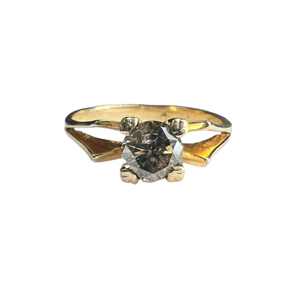 Anillo de Compromiso Oro Amarillo con Diamante Natural Champagne 0.45ct