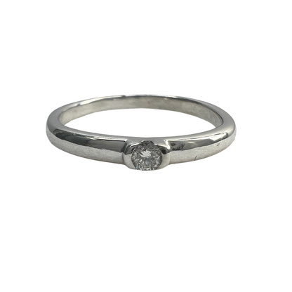 Anillo de Compromiso Oro Blanco con Diamante Natural 0.05ct