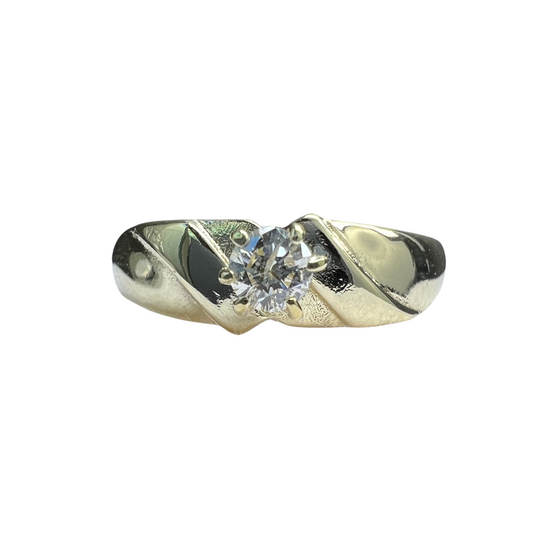 Anillo de Compromiso Oro Amarillo con Diamante Natural 0.15ct