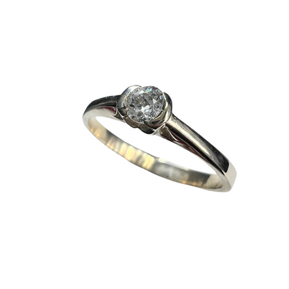 Anillo de Compromiso Oro Blanco y Diamante Natural 0.15ct