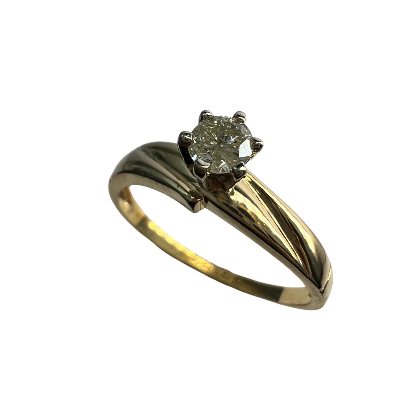 Anillo de Compromiso Oro Amarillo y Diamante Natural 0.20ct