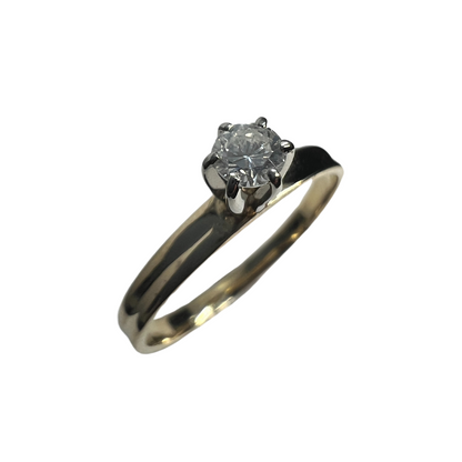 Anillo de Compromiso Oro Amarillo y Diamante Natural 0.13ct