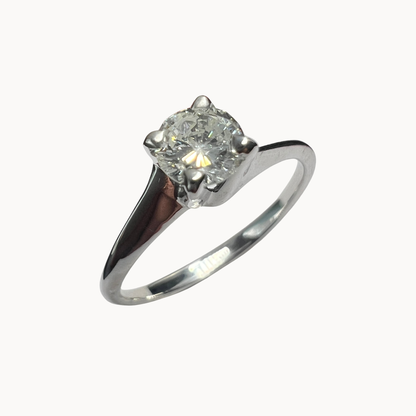Anillo de Compromiso Oro Blanco con Diamante Natural 0.37ct
