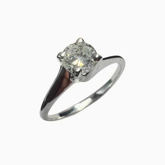 Anillo de Compromiso Oro Blanco con Diamante Natural 0.37ct