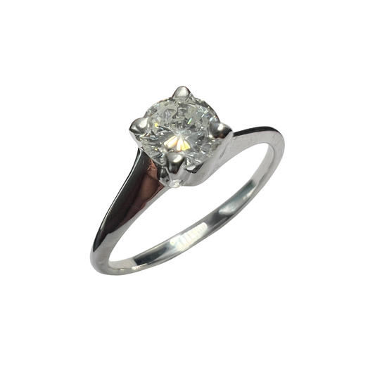 Anillo de Compromiso Oro Blanco con Diamante Natural 0.37ct