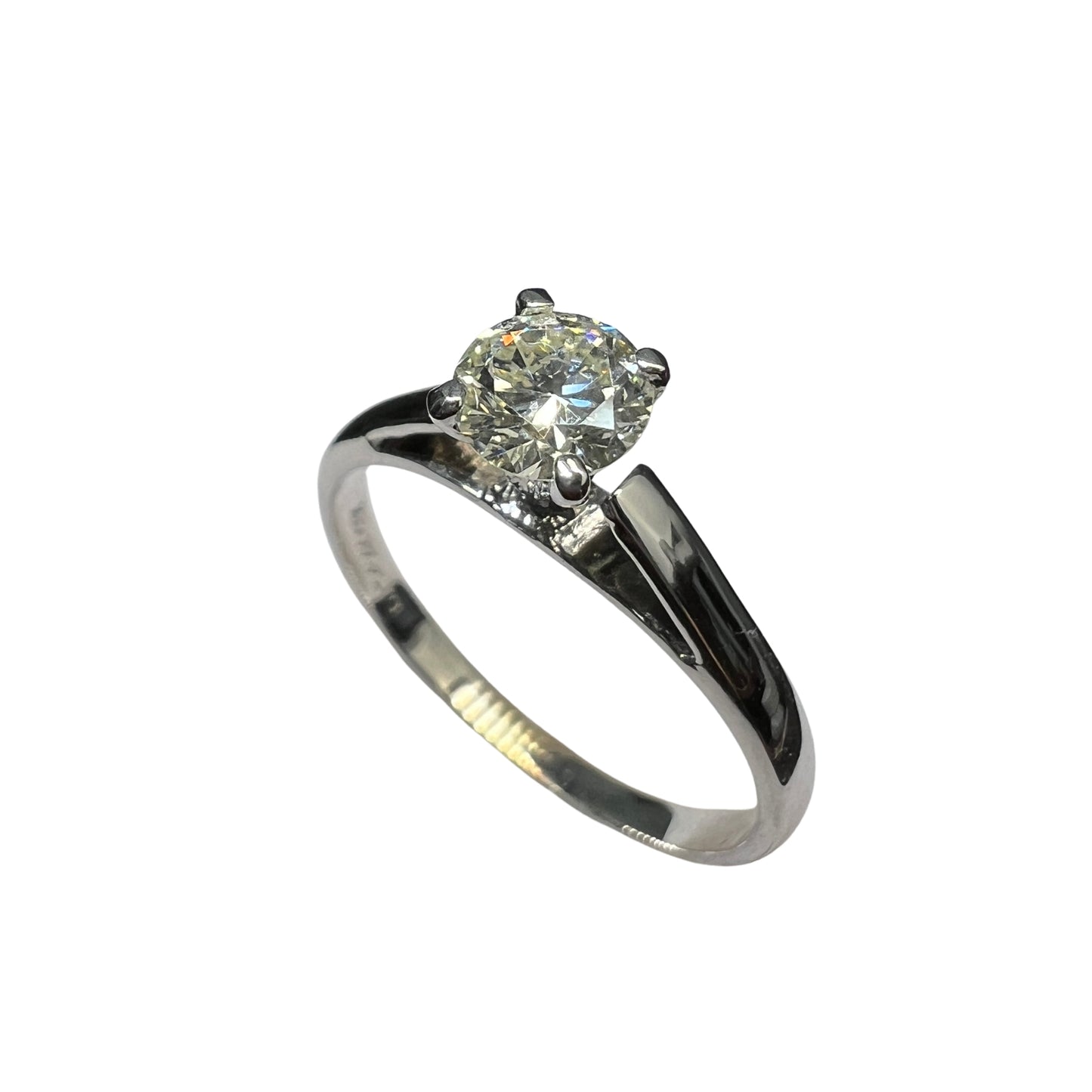 Anillo de Compromiso Oro Blanco 14k con Diamante Natural 0.49ct