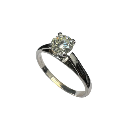 Anillo de Compromiso Oro Blanco 14k con Diamante Natural 0.49ct