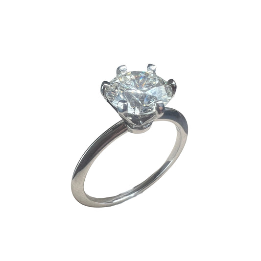 Anillo de Compromiso Oro Blanco 14k con Diamante Natural Certificado GIA 1.97ct