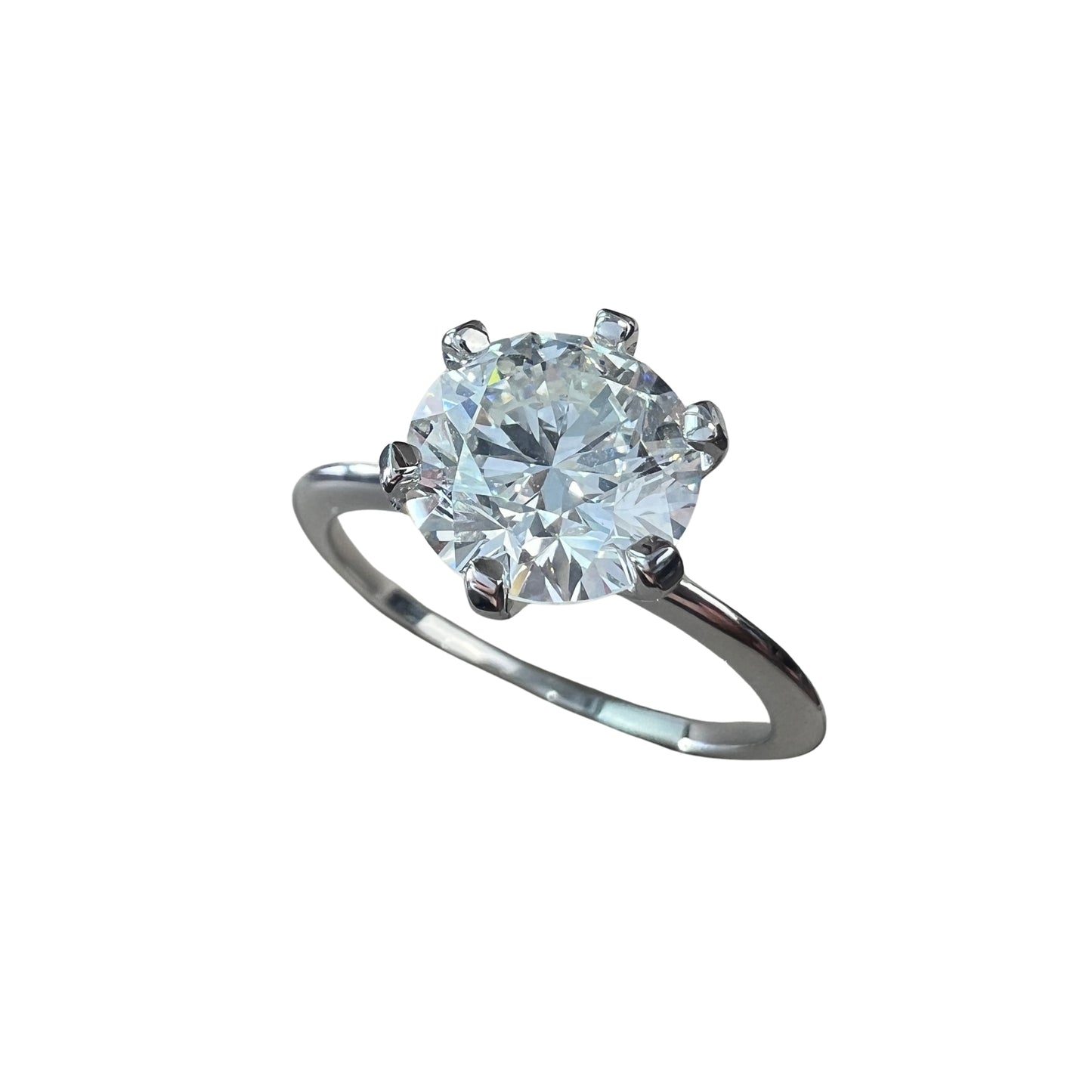 Anillo de Compromiso Oro Blanco 14k con Diamante Natural Certificado GIA 1.97ct