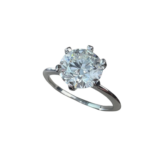 Anillo de Compromiso Oro Blanco 14k con Diamante Natural Certificado GIA 1.97ct