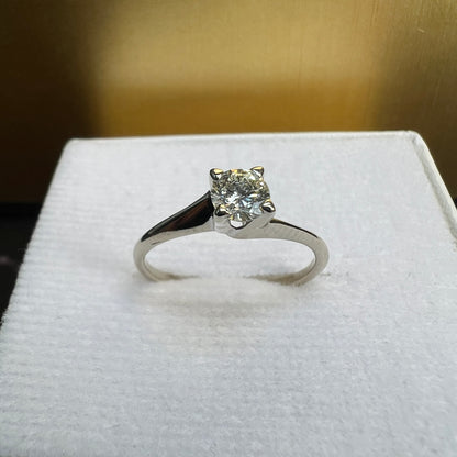 Anillo de Compromiso Oro Blanco con Diamante Natural 0.30ct