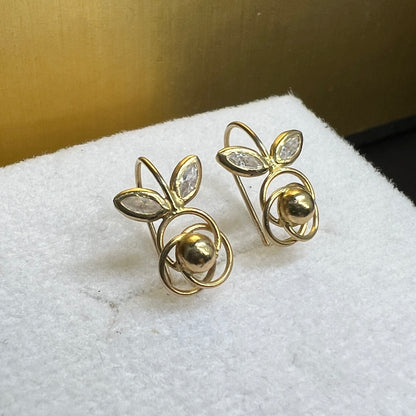 Aretes Oro Sólido 10kt con Zirconias