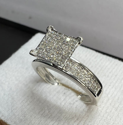 Anillo de Compromiso Oro Blanco con Diamantes Naturales 0.65ct