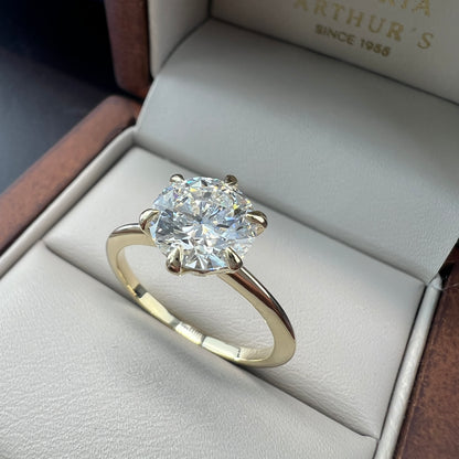 Anillo de Compromiso Oro Amarillo 14k con Diamante de Laboratorio Brillante 2.00ct Certificado IGI