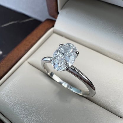 Anillo de Compromiso Oro Blanco 14k con Diamante de Laboratorio Ceritificado IGI 1.00ct