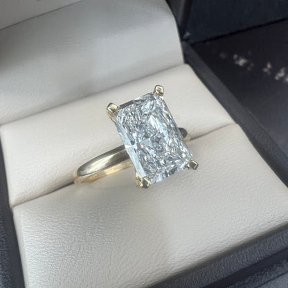 Anillo de Compromiso Oro Amarillo 14k con Diamante de Laboratorio Certificado IGI 2.52ct