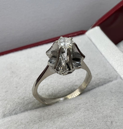 Anillo de Compromiso Oro Blanco con Diamante Natural 0.20ct