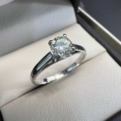 Anillo de Compromiso Oro Blanco 14k con Diamante Natural 0.49ct