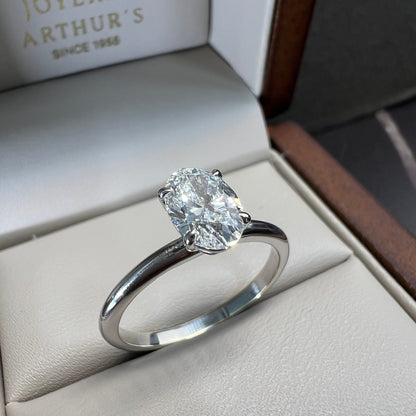 Anillo de Compromiso Oro Blanco 14k con Diamante de Laboratorio Ceritificado IGI 1.00ct