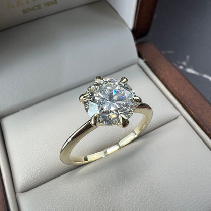 Anillo de Compromiso Oro Amarillo 14k con Diamante de Laboratorio Brillante 2.00ct Certificado IGI