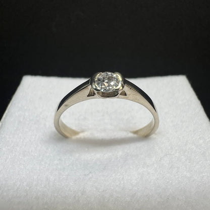 Anillo de Compromiso Oro Blanco y Diamante Natural 0.15ct