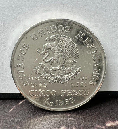 Moneda 5 pesos Año de Hidalgo 1953