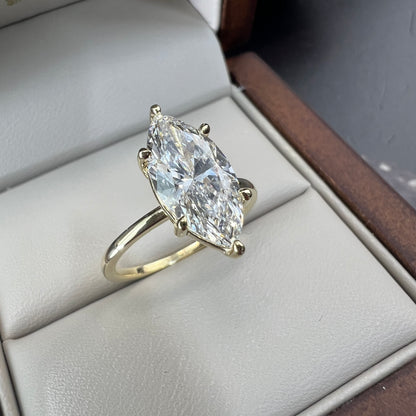Anillo de Compromiso Oro Amarillo 14k con Diamante de Laboratorio Marquise 2.00ct Certificado IGI