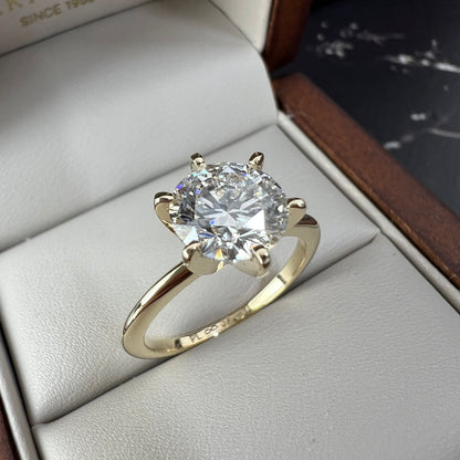 Anillo de Compromiso Oro Amarillo 14 con Diamante de Laboratorio Brillante 2.00ct Certificado IGI