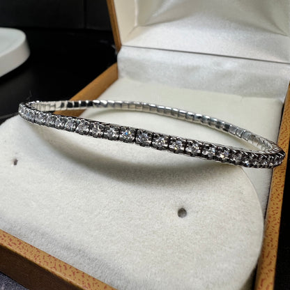 Brazalete Tenis Oro Blanco con Diamantes Naturales 1.40ct