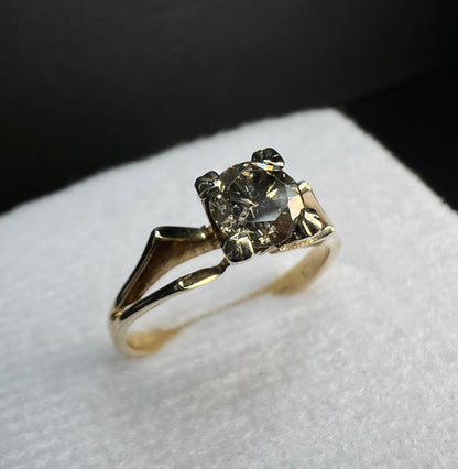 Anillo de Compromiso Oro Amarillo con Diamante Natural Champagne 0.45ct