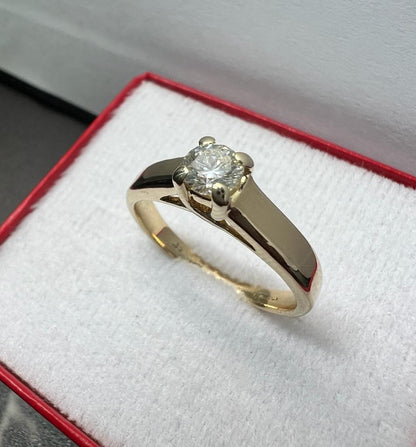 Anillo de Compromiso Oro Amarillo con Diamante Natural 0.35ct