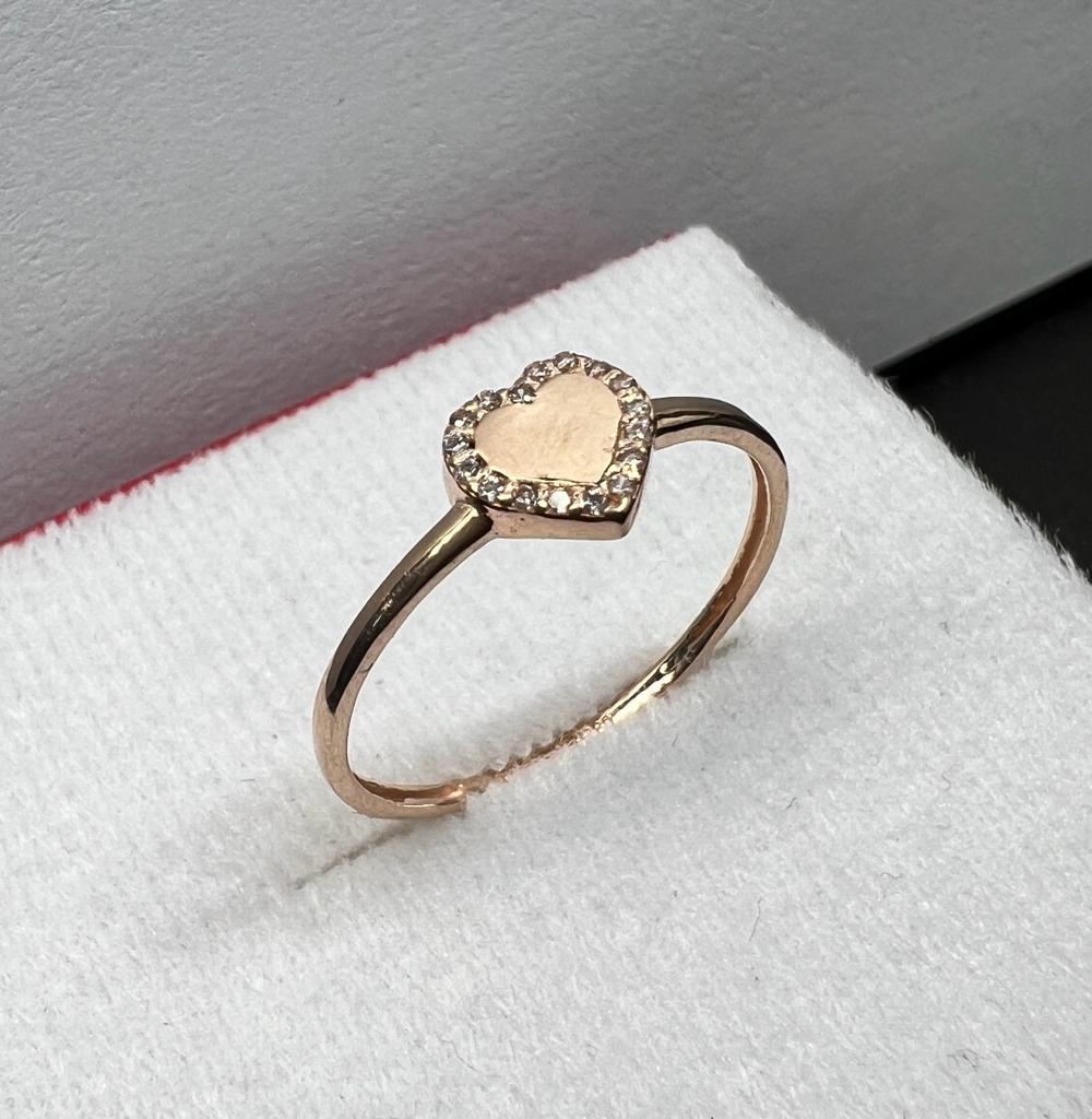 Anillo Corazón Oro Rosa 10kt