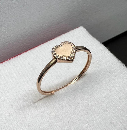 Anillo Corazón Oro Rosa 10kt